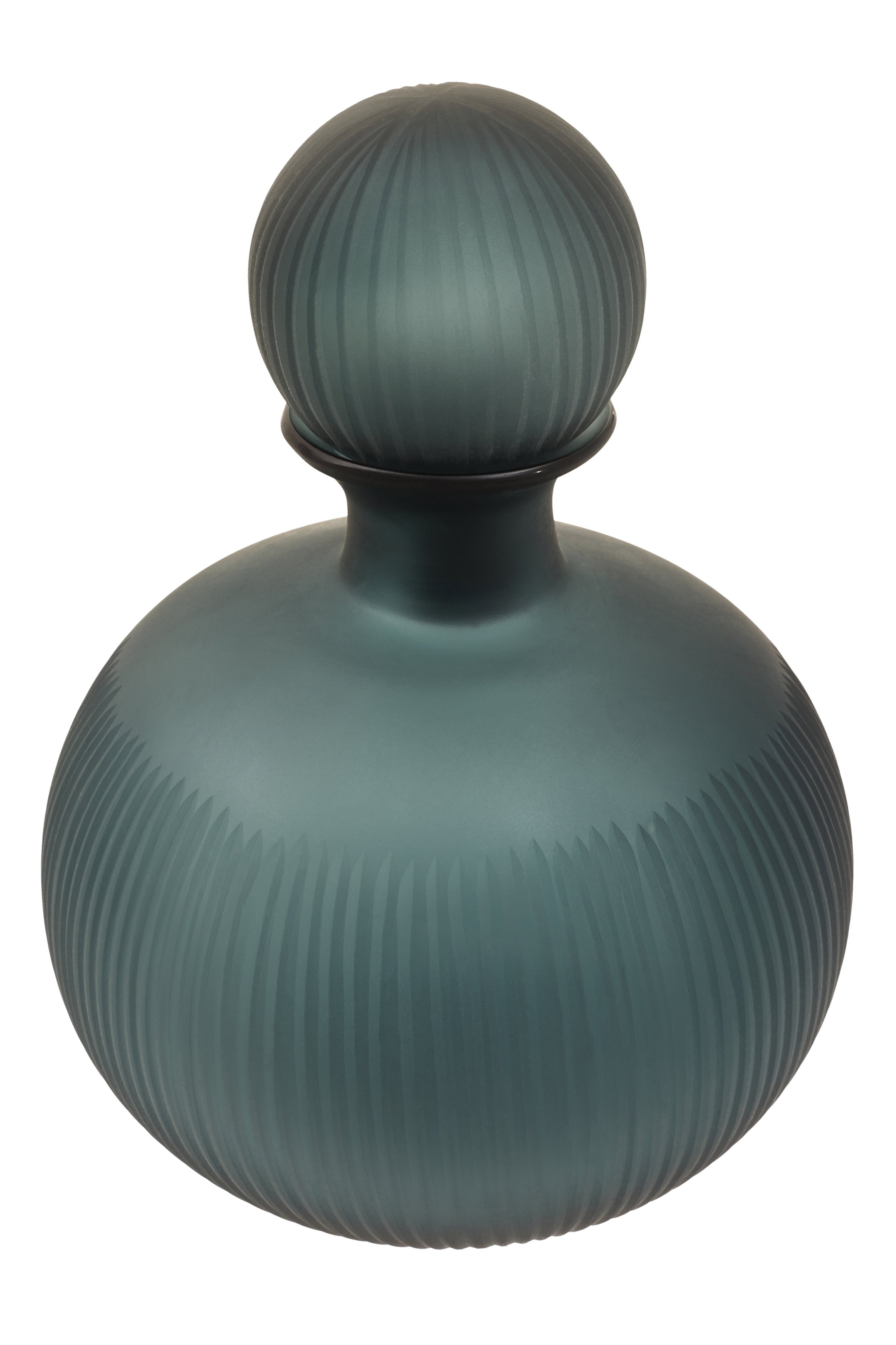 Camilla Frosted Blue Glass Bottle Vase | Small